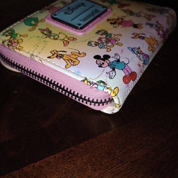 NWOT Loungefly Disney 100 Mickey & Friends Classic  Iridescent Zip around wallet - Picture 12 of 14